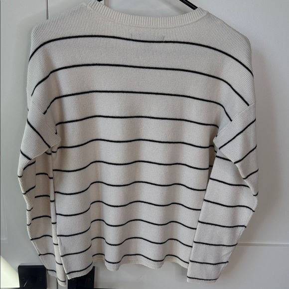 Apt. 9 Ivory/White and Black Striped Sweater - Picture 3 of 6